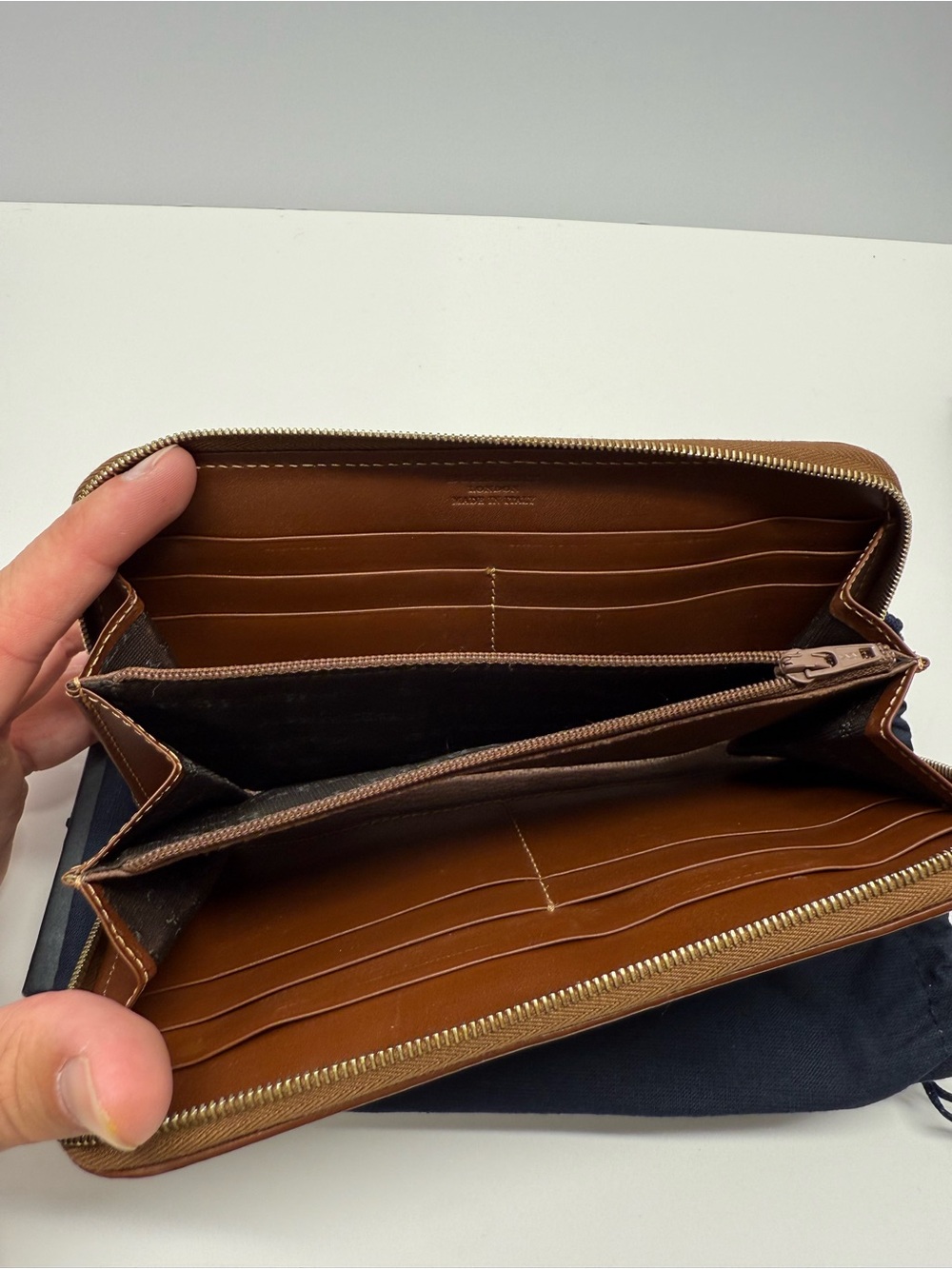 Burberry Check Zip Wallet in Beige and Brown - Picture 7 of 11